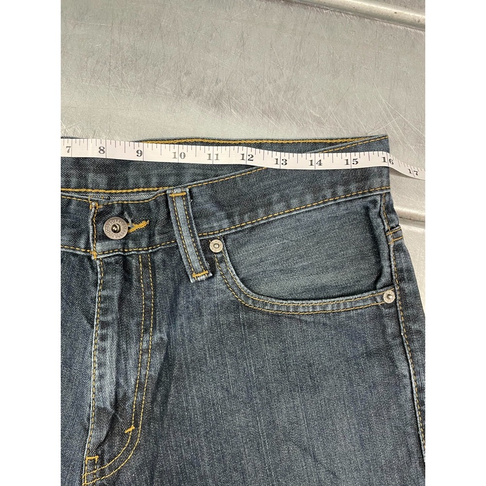 Levis 521 Jeans Slim Taper‎ Mens 32X30 Blue Dark Wash Denim 100% Cotton - Picture 4 of 14
